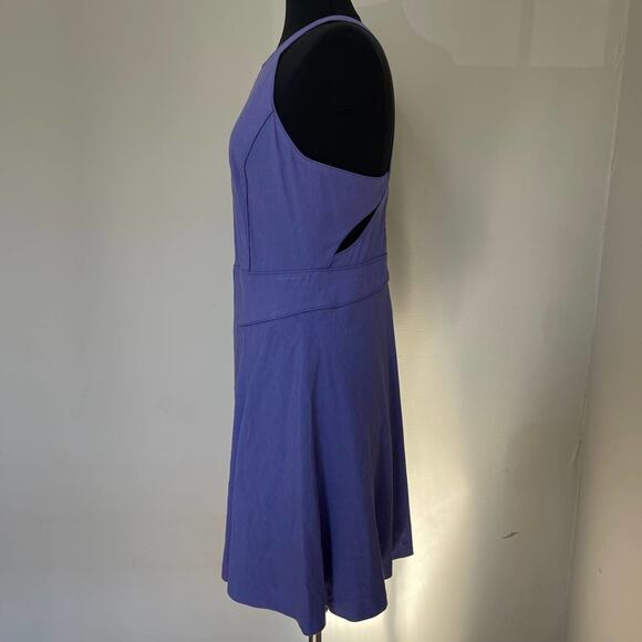 REBECCA TAYLOR Sleeveless Purple Linen Cutout Mini Fit Flare Dress Size 10 - Picture 5 of 13